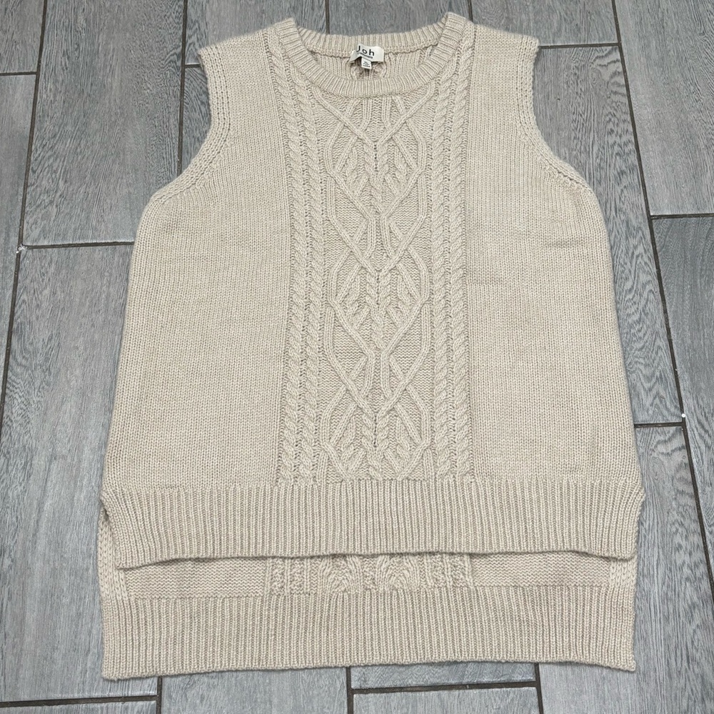 Joh Cashmere cable knit sweater vest Size XL